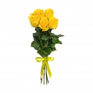 Желтые розы 80 см под ленту