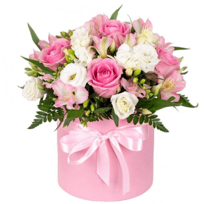 Букет цветов "Шляпная коробка Амур" Букет цветов "Шляпная коробка Амур"